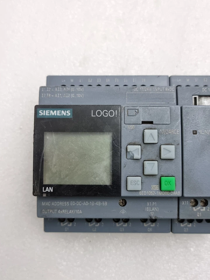 Siemens 6ED1052-1MD00-0BA8 Logo Plc With 6ED1055-1MB00-0BA2 Expansion Module